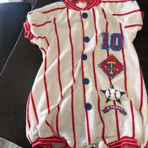 Buster Brown Red and Blue Baby Romper